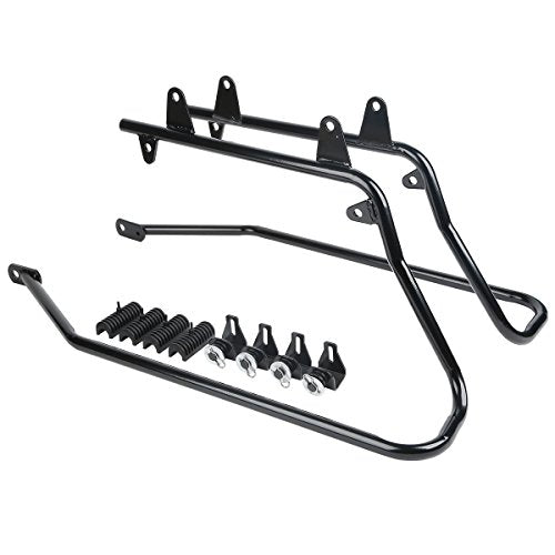 Motorcycle Stretched Saddlebags with Black Conversion Brackets Fit For Harley Softail Deluxe Heritage Softail 1984