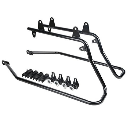 Motorcycle Stretched Saddlebags with Black Conversion Brackets Fit For Harley Softail Deluxe Heritage Softail 1984