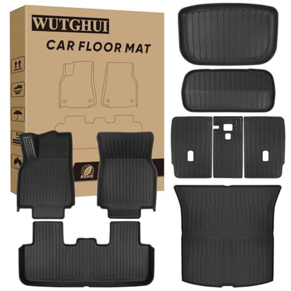 TPE Floor Mats fit for Tesla Model Y Juniper 2025 2026 All Weather Cargo Liner Cargo Trunk and Front Rear Cargo Mat Full Set