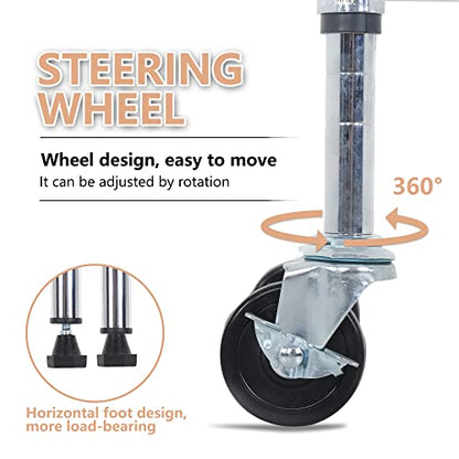 4 Tier Wire Shelf with Wheels (4 Count)