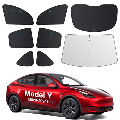 2026 8PC Full Set Window Sunshade for Tesla Model Y 2020 (8 Count)
