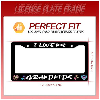 I Love My Grandkids License Plate Frame Stainless Steel 2
