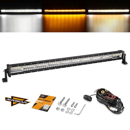 42" LED Light Bar 6 Modes Amber White 240W Straight Off Road Lights