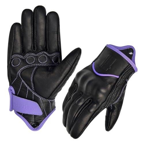 Harssidanza Woman Touch Motorcycle Racing Gloves GL016US Light Purple M