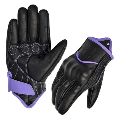 Harssidanza Woman Touch Motorcycle Racing Gloves GL016US Light Purple XL