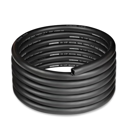 1 2" Heater Hose Coolant Radiator Straight 100PSI SAE 20R3 15FT Black