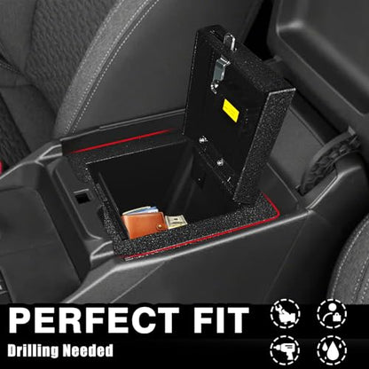for 2026 2025 2024 Ford Ranger Center Console Safe Gun Safe Vault Hidden Console Storage LockBox Anti