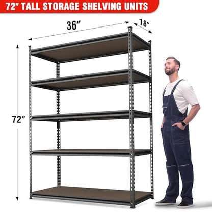 5 Tier Adjustable Metal Shelving