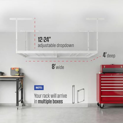 White 4x8 Overhead Storage Rack w