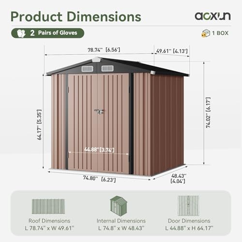 6.2x4 FT Shed Outdoor Storage Shed