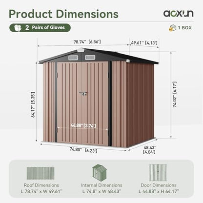 6.2x4 FT Shed Outdoor Storage Shed