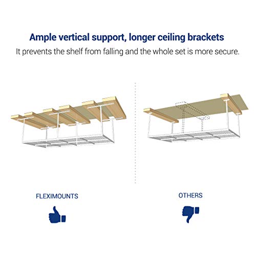 4x8 Overhead Garage Storage Rack with Hooks