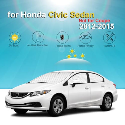 6pcs Thicken Sun Shades for Honda Civic Sedan 2012