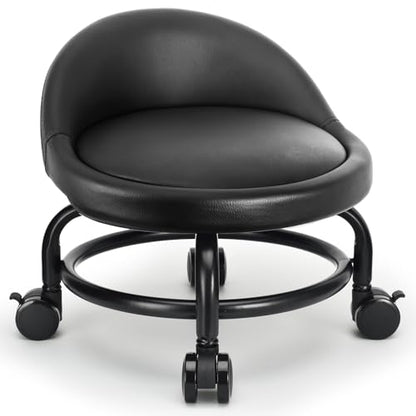 Rolling Stool with Backrest Low Height Rolling Stools