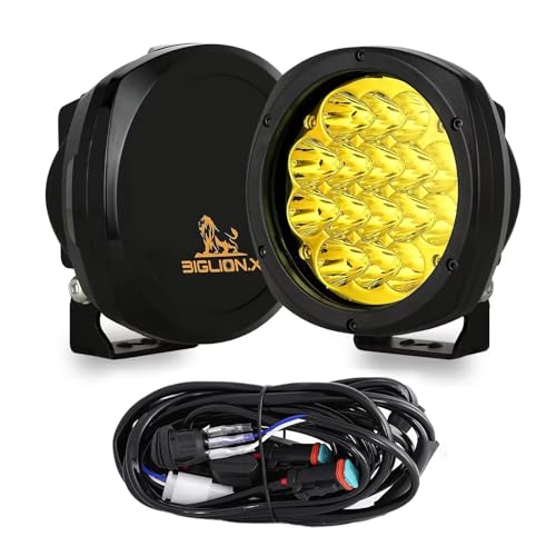 5 Inch Pair 160W Amber Round LED Offroad Lights 18800LM Amber Yellow OffRoad Lights Super Bright Amber Driving lights Fog Lights Waterproof IP68 Light Bar for Trucks Pickup 4x4 SUV ATV UTV