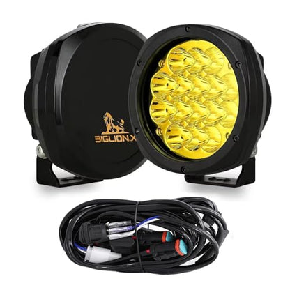 5 Inch Pair 160W Amber Round LED Offroad Lights 18800LM Amber Yellow OffRoad Lights Super Bright Amber Driving lights Fog Lights Waterproof IP68 Light Bar for Trucks Pickup 4x4 SUV ATV UTV