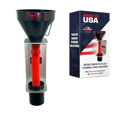 PP3367 Kit Oil Funnel and Holder for Automotive Oil Change Large Wide Mouth Flex Flexible Spout Extension Funnel with Handle and Strainer