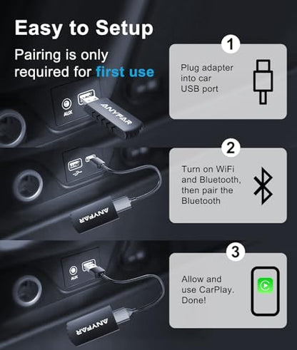 A4 Pro Wireless CarPlay Android Auto Adapter with Cooling Vents