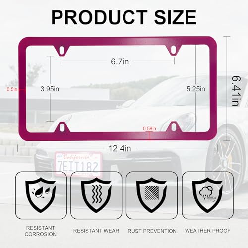 4 Holes Stainless Steel License Plate Frames