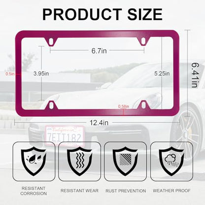 4 Holes Stainless Steel License Plate Frames