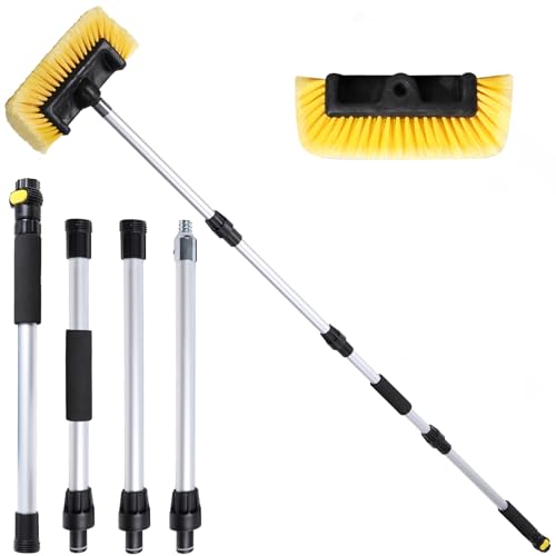 70" RV Wash Brush with Long Handle and 12" Soft Bristle Brush Head