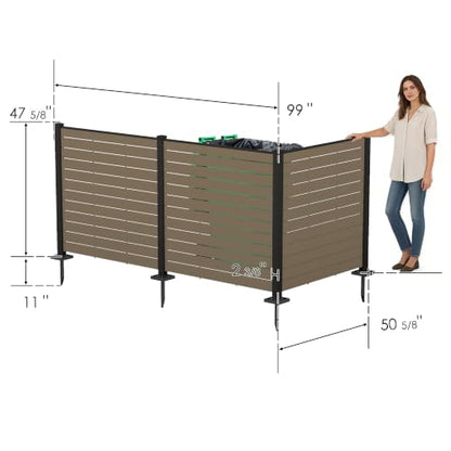 50" W x 48" H Outdoor Privacy Screen with Aluminum Posts