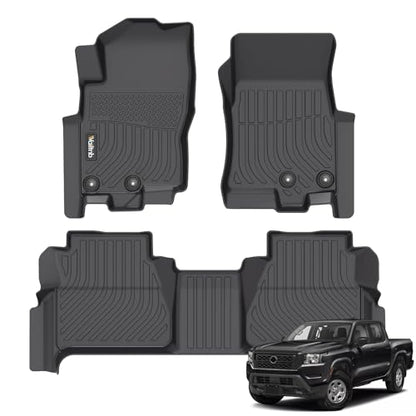 Car Floor Mats Custom Fit 2022 2023 2024 2025 2026 Nissan Frontier Crew Cab with 2nd Row Under
