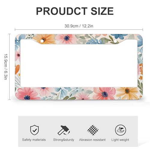 Flowers Floral License Plate Frames