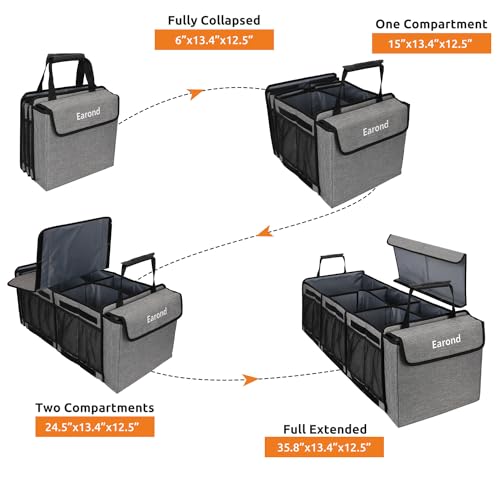 Collapsible Trunk Organizer with Insulated Leakproof Cooler Bag