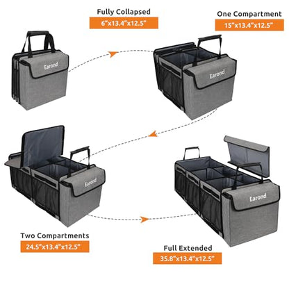 Collapsible Trunk Organizer with Insulated Leakproof Cooler Bag