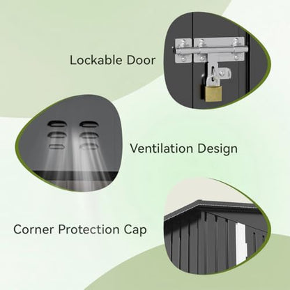 Shed Outdoor Storage Shed Metal (2 Count)