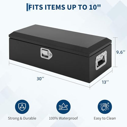 Truck Bed Tool Box 30x13x9.6 Inch Heavy Duty Steel Metal Tool Box for Truck Bed