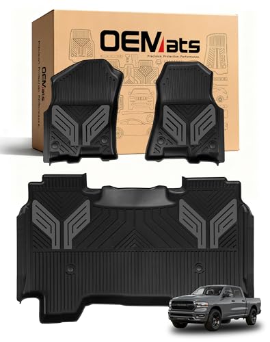 Premium Color TPE Floor Mats for Ram 1500 Crew Cab 2019