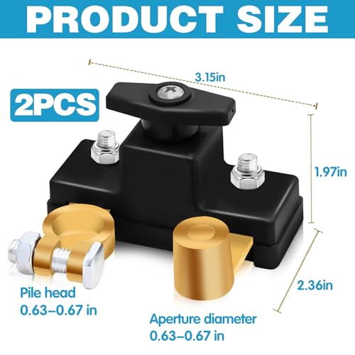2Pcs Car Battery Power Cut