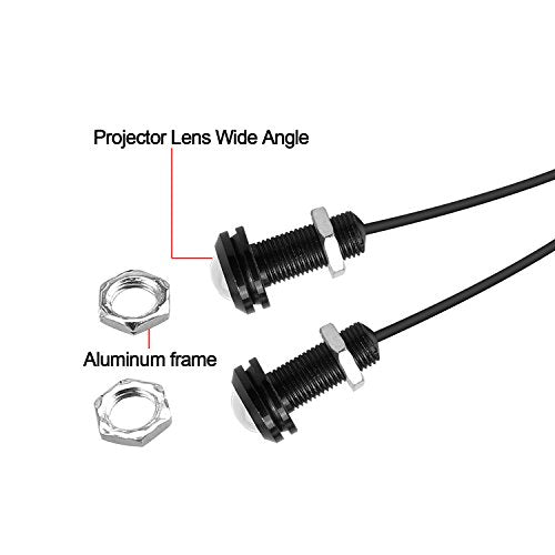 10Pcs 18mm 12V Eagle Eye LED Car Fog DRL Daytime Running Light Backup Reverse Tail Rock Lights Small bulb (10 Count)