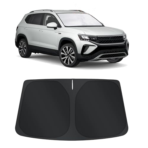 Sun Shade for Volkswagen VW Taos 2022 2023 2024 2025 2026 Accessories Windshield Sun Shade Window Shade UV Rays Protection Sun Visor Cover with Steering Wheel Sunshade Storage Bag