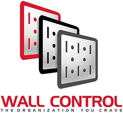 Wall Control Metal Pegboard Utility Tool Storage Kit with Black Pegboard and Black Accessories