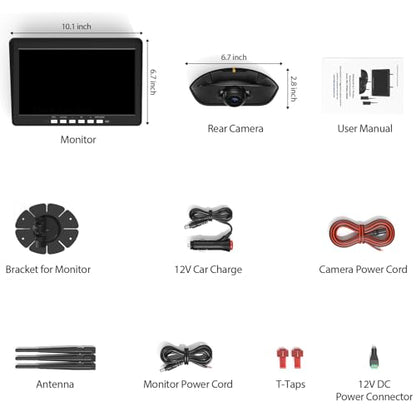 Wireless RV Backup Camera System with 10.1