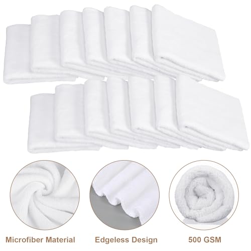 30 Pcs 16 x 16 Inch Edgeless Microfiber Plush Towels for Cars Detailing Drying Wash Polishing Absorbent Cleaning Cloths (30 Count)
