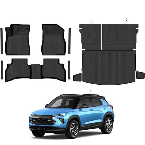 Floor Mats & Cargo Mat & Backrest Mat for Chevy Trailblazer AWD 2021 (160 Ounce)