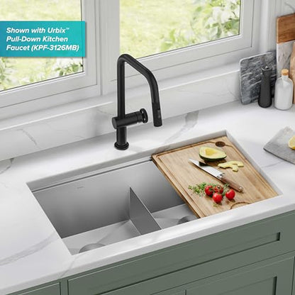 Stainless Steel 33 in Double Bowl Undermount Sink KWU112
