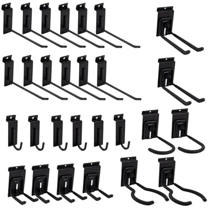 Slat Wall Accessories Garage Hooks Heavy Duty Slatwall Panel Hook Locking Bike Hook for Slat Wall Hooks for Hanging Ladder Storage System Black Accessory for Power Tools Organizer
