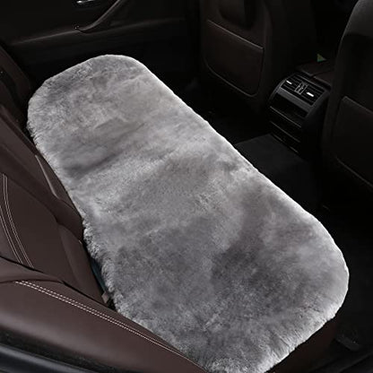 Genuine Sheepskin Car Seat Cushion Seat Covers for Cars Trucks SUV Comfort Seat Protector Pad for Car Driver Seat Car Accessories (3 Count)
