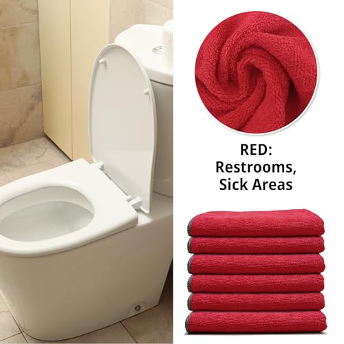 Premium Microfiber Cleaning Cloth 16"x16" (12 Count)