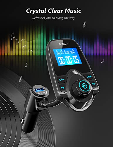 Bluetooth 5.4 Car Adapter FM Transmitter with 1.44" LCD Screen Black