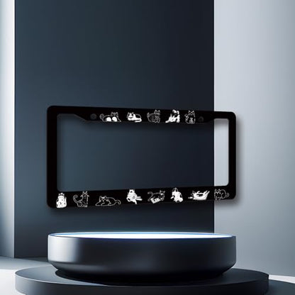 Cute Animal Cat Stainless Steel Cats License Plate Frame 12.2 x 6.2 Inch