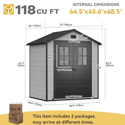 6x4.4 FT Outdoor Storage Shed