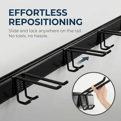96 Inch Heavy Duty Wall Mount Garden Tool Organizer for Garage