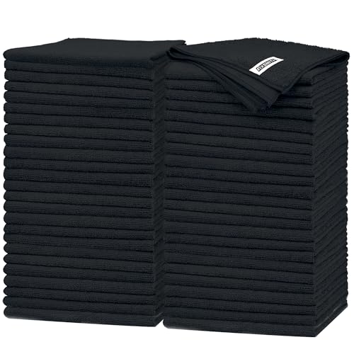 Black Microfiber Cleaning Cloth (50 Count)