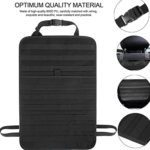 Universal Tactical Seat Back Organizer Vehicle Molle Panel Organizer Storage Bag with 5 Detachable Molle Pouch for All Vehicel Such as Jeep